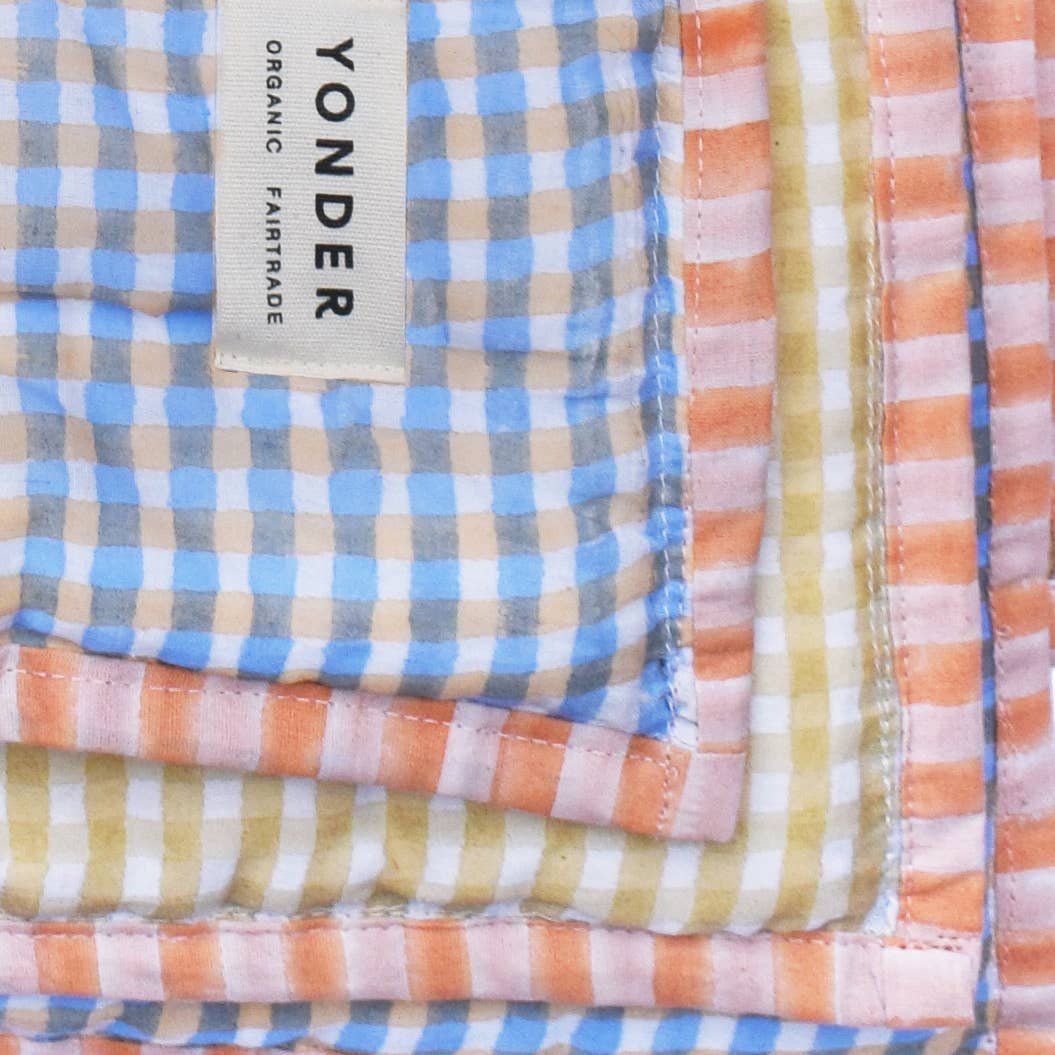Organic Cotton Quilted Blanket | Mustard