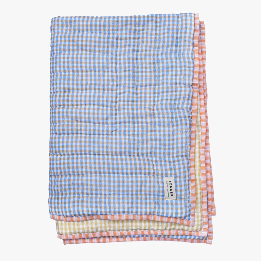 Organic Cotton Quilted Blanket | Mustard