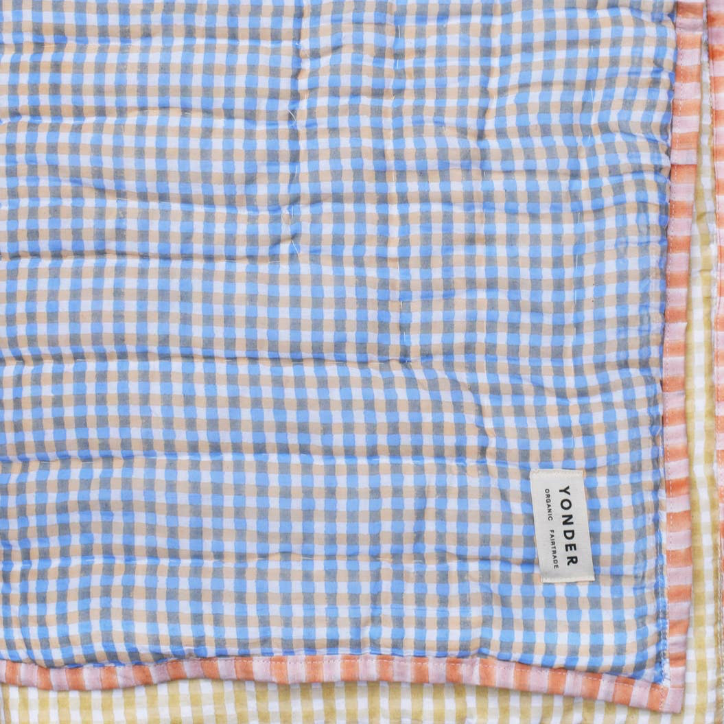 Organic Cotton Quilted Blanket | Mustard