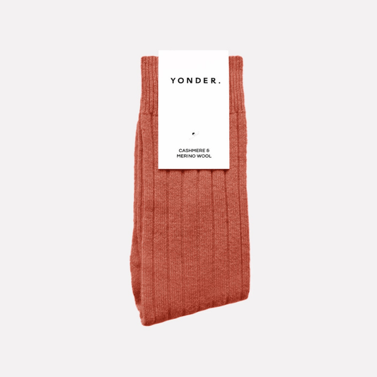 Cashmere Blend Socks | Terracotta