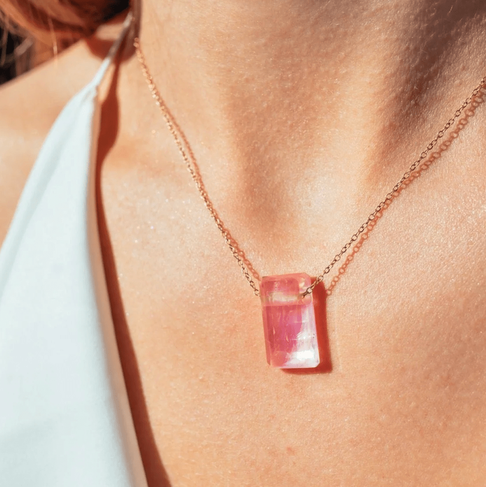 Heart chakra gemstone pendant