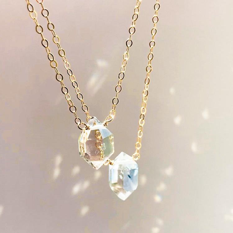 Mini Herkimer diamond amulet